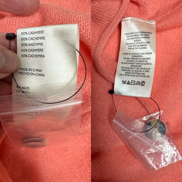 Last Day NWT Free People 100% Cashmere Paloma Cardi coral - Picture 8 of 16